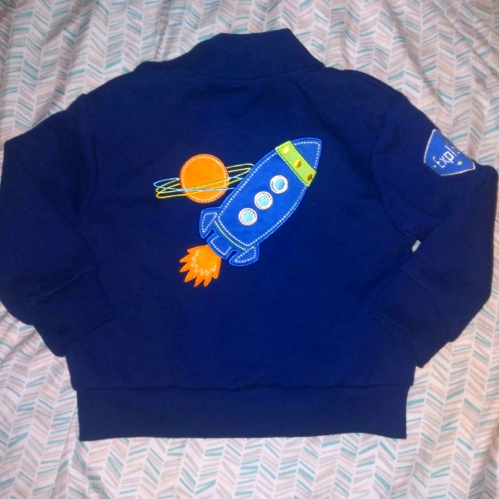 2t boy or girl nasa rocket sweater jacket nwt